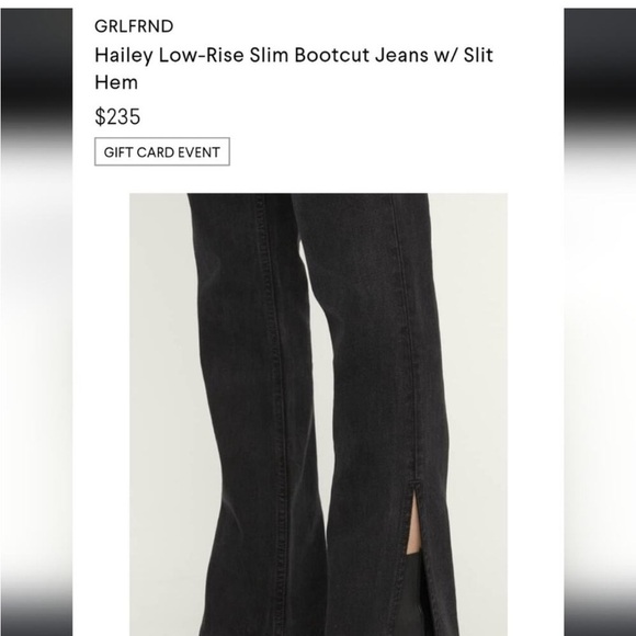 GRLFRND Hailey Low Rise Jeans In Sunset Strip Wash Slim Bootcut Hem Slits SZ 28 - Picture 5 of 16